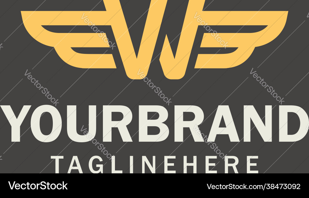 Logo for winged letter w emblem w design Vector Image
