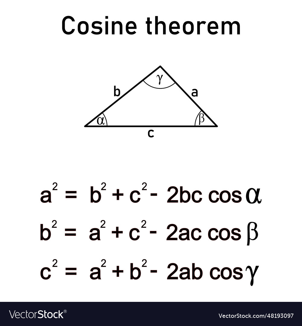 Cosine theorem Royalty Free Vector Image - VectorStock