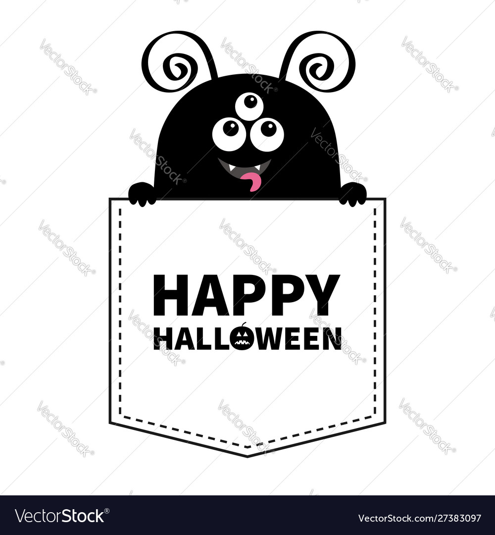 Happy halloween schwarz monster silhouette