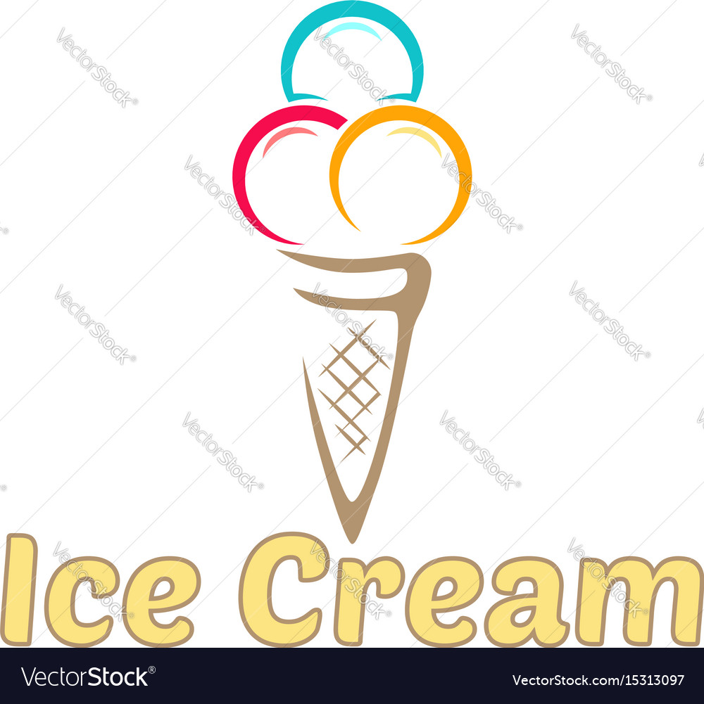 Ice cream logo for company or shop Royalty Free Vector Image