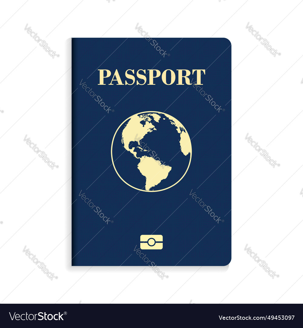 International biometric blue passport isolated Vector Image