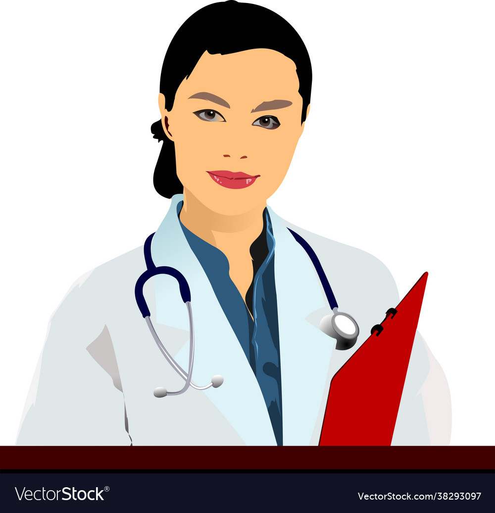 Medical doctor with doctors smock Royalty Free Vector Image