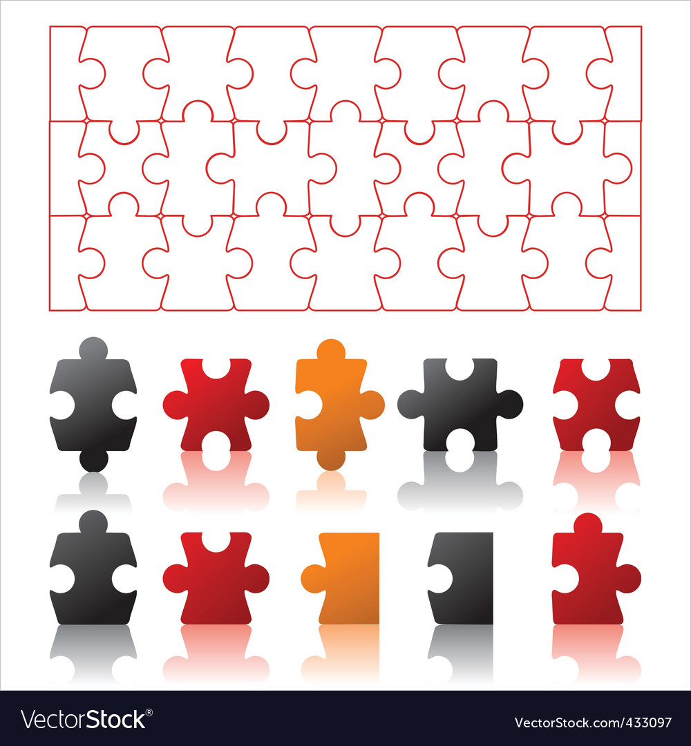 Puzzle pieces set Royalty Free Vector Image - VectorStock