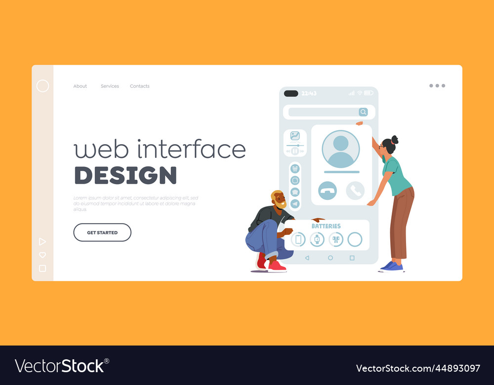 Web interface design landing page template ux ui