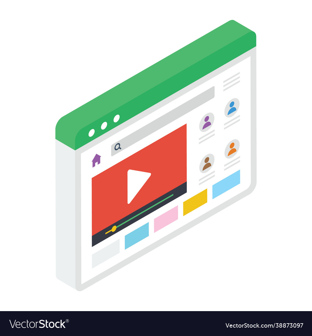 Web video page Royalty Free Vector Image VectorStock