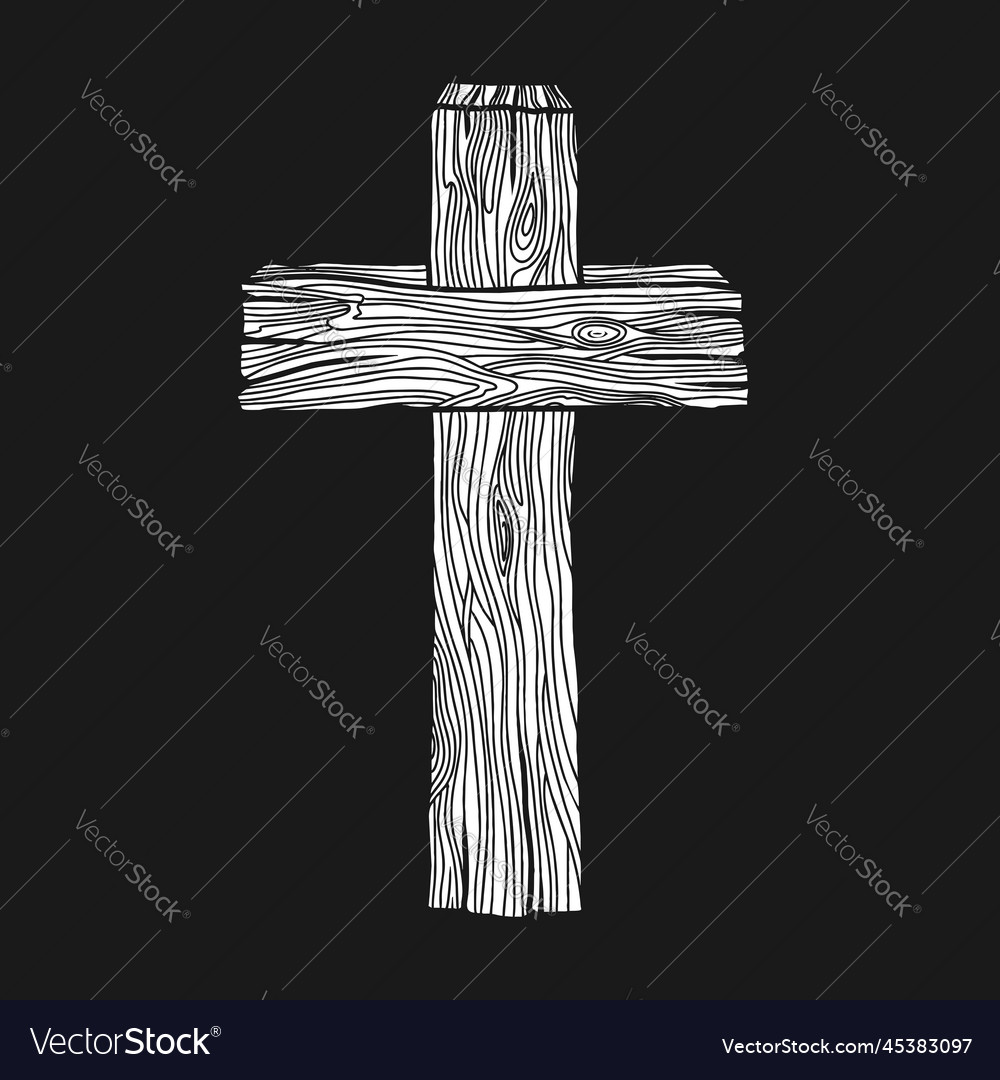 Wooden cross Royalty Free Vector Image - VectorStock