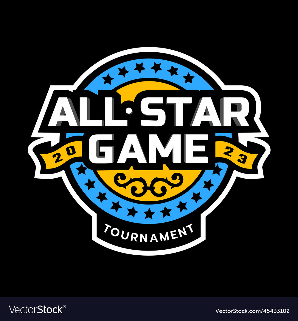 All star game logo emblem on a dark background Vector Image