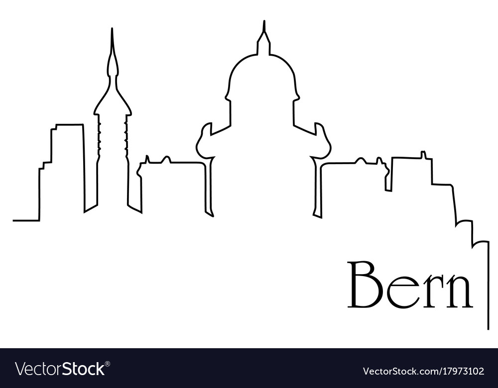 Bern city one line drawing background