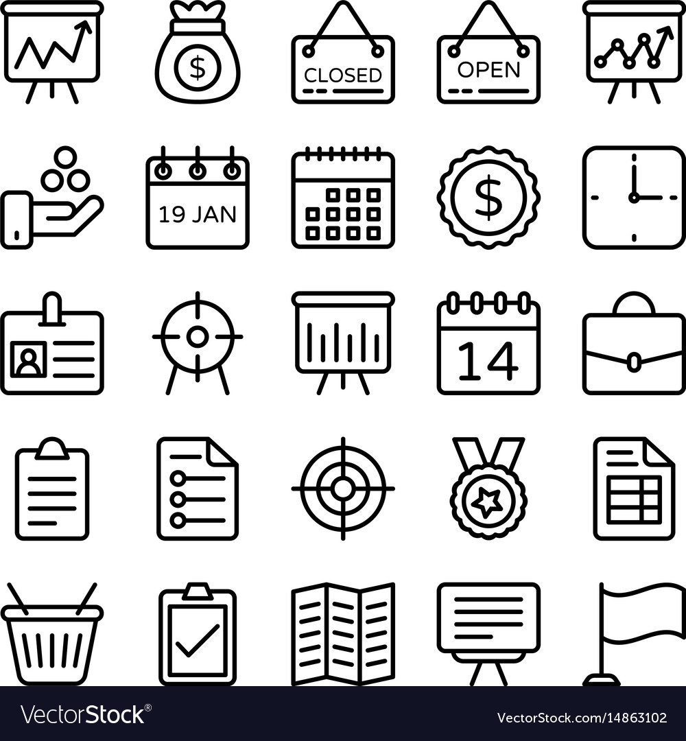 Business and office line icons 17