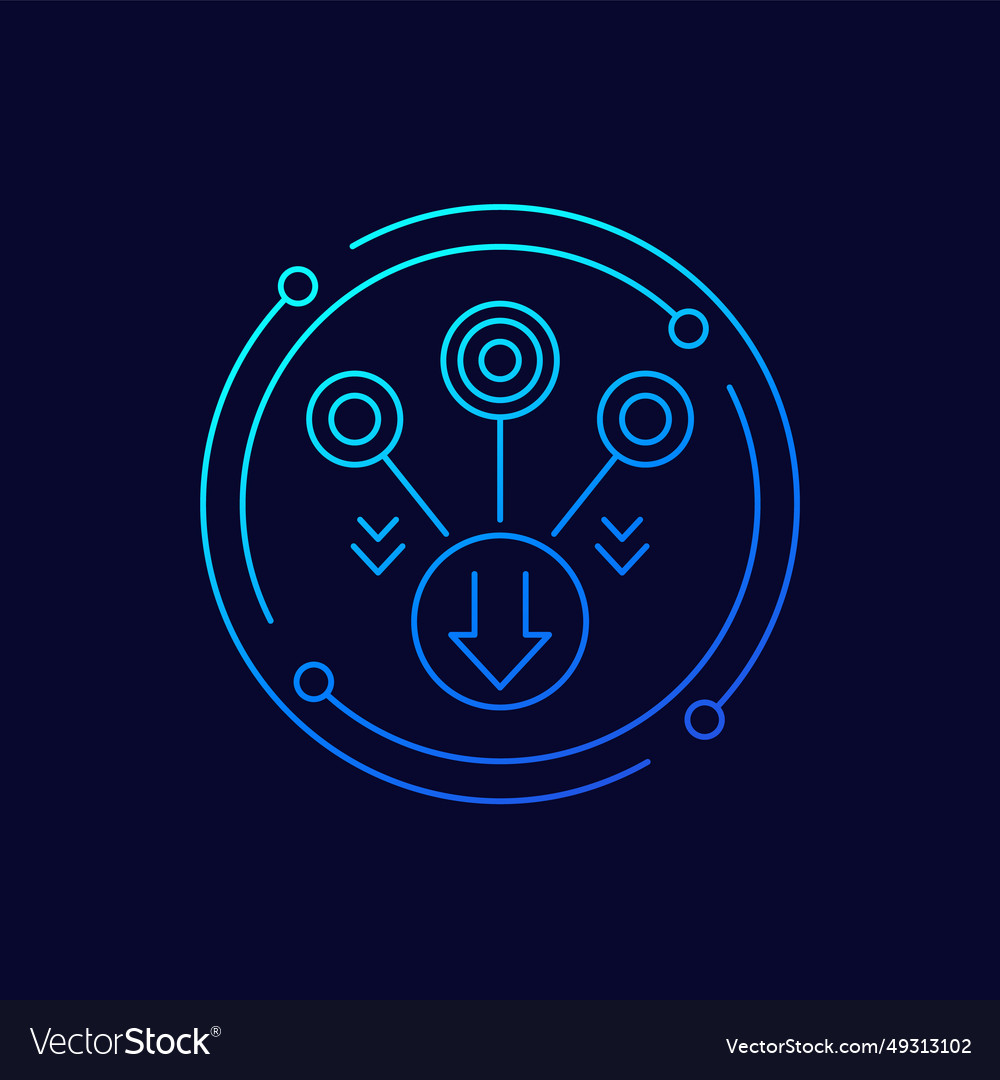 Consolidate or merge icon linear design Royalty Free Vector