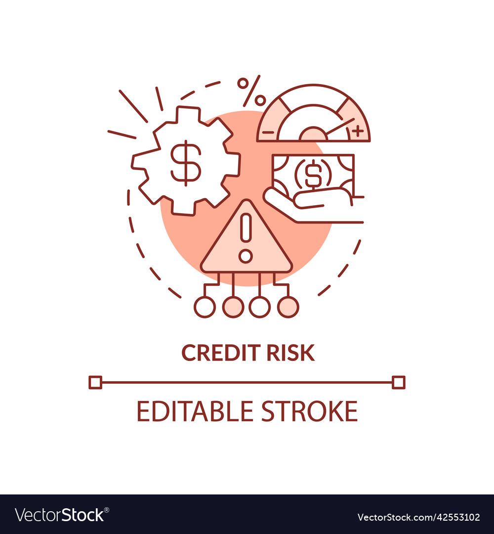 Credit risk terracotta concept icon Royalty Free Vector