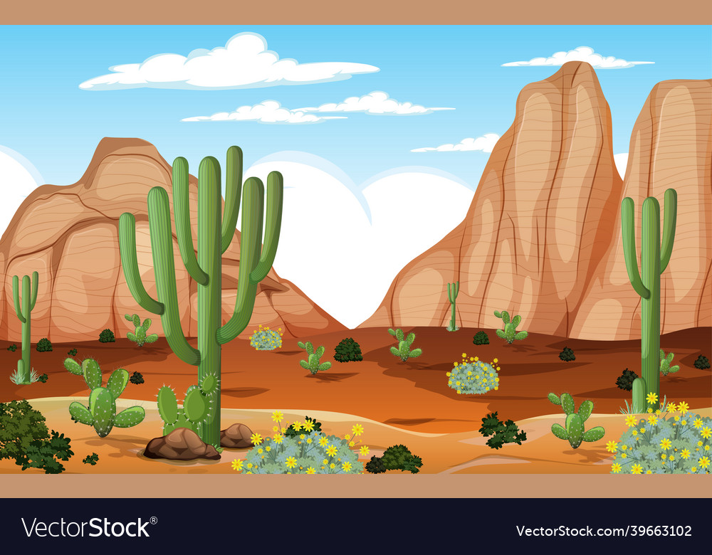 Desert forest landscape at daytime scene Vector Image