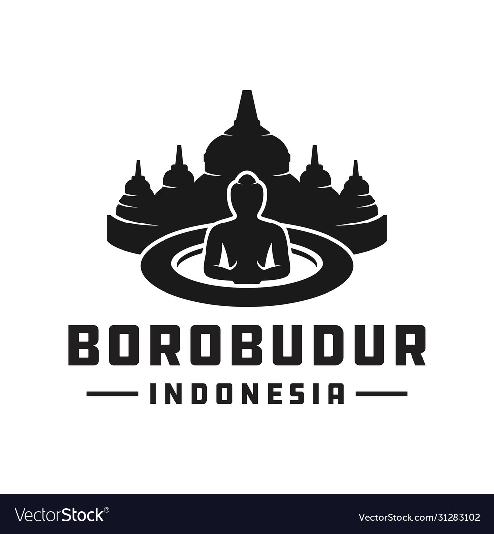 Indonesian borobudur temple logo