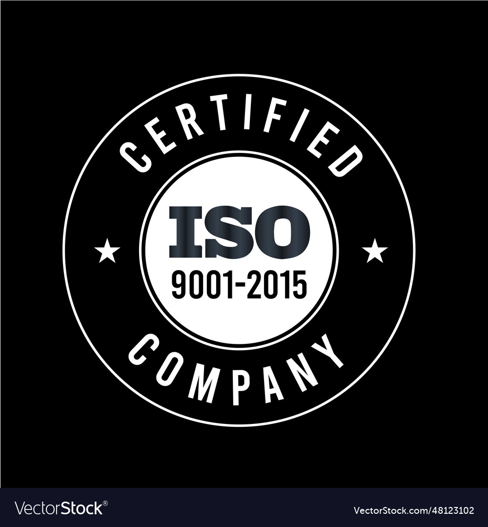 Iso certification logo Royalty Free Vector Image