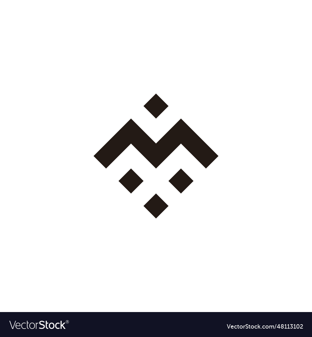 Letter m squares technology geometric symbol Vector Image