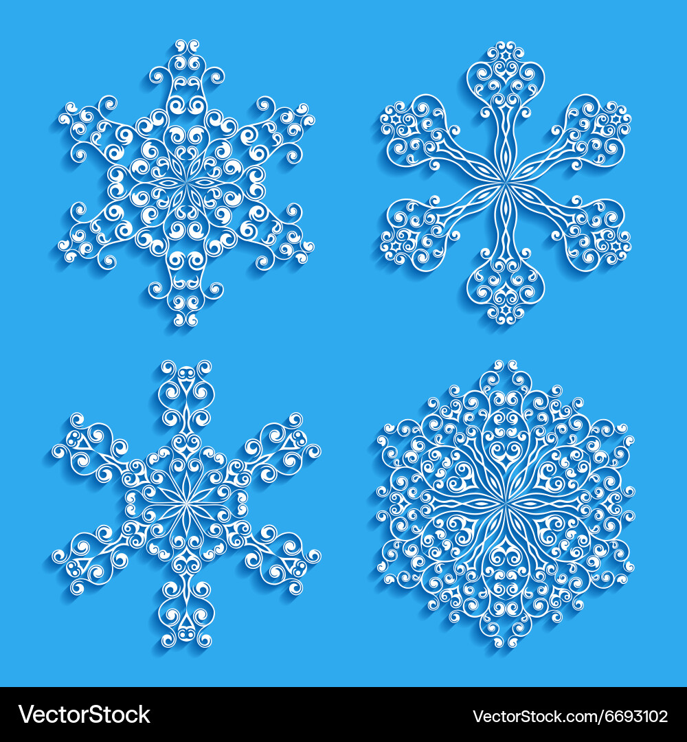 Set of decorative snowflakes Royalty Free Vector Image