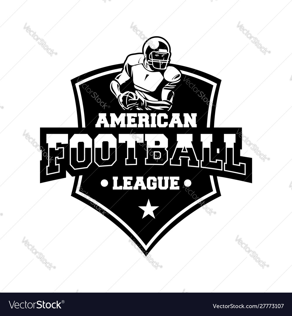 American football shield badge league vector image American football shield badge league
