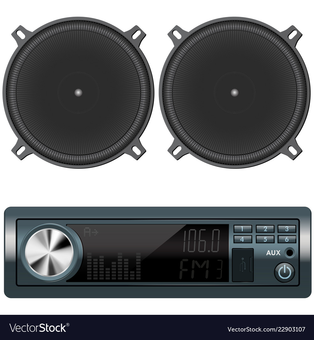 Car audio and speakers Royalty Free Vector Image