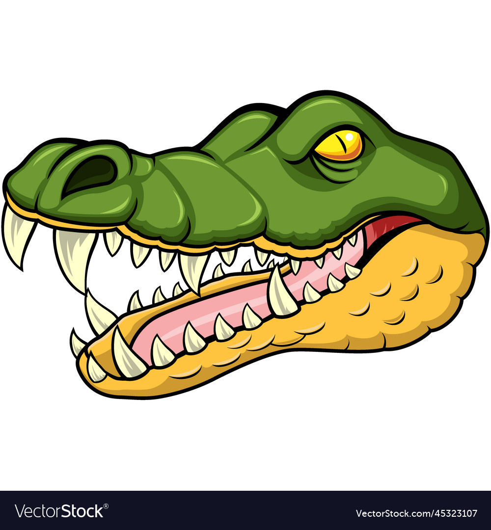 Cartoon angry crocodile head mascot Royalty Free Vector