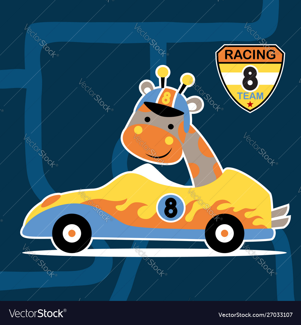 Cartoon giraffe funny racer