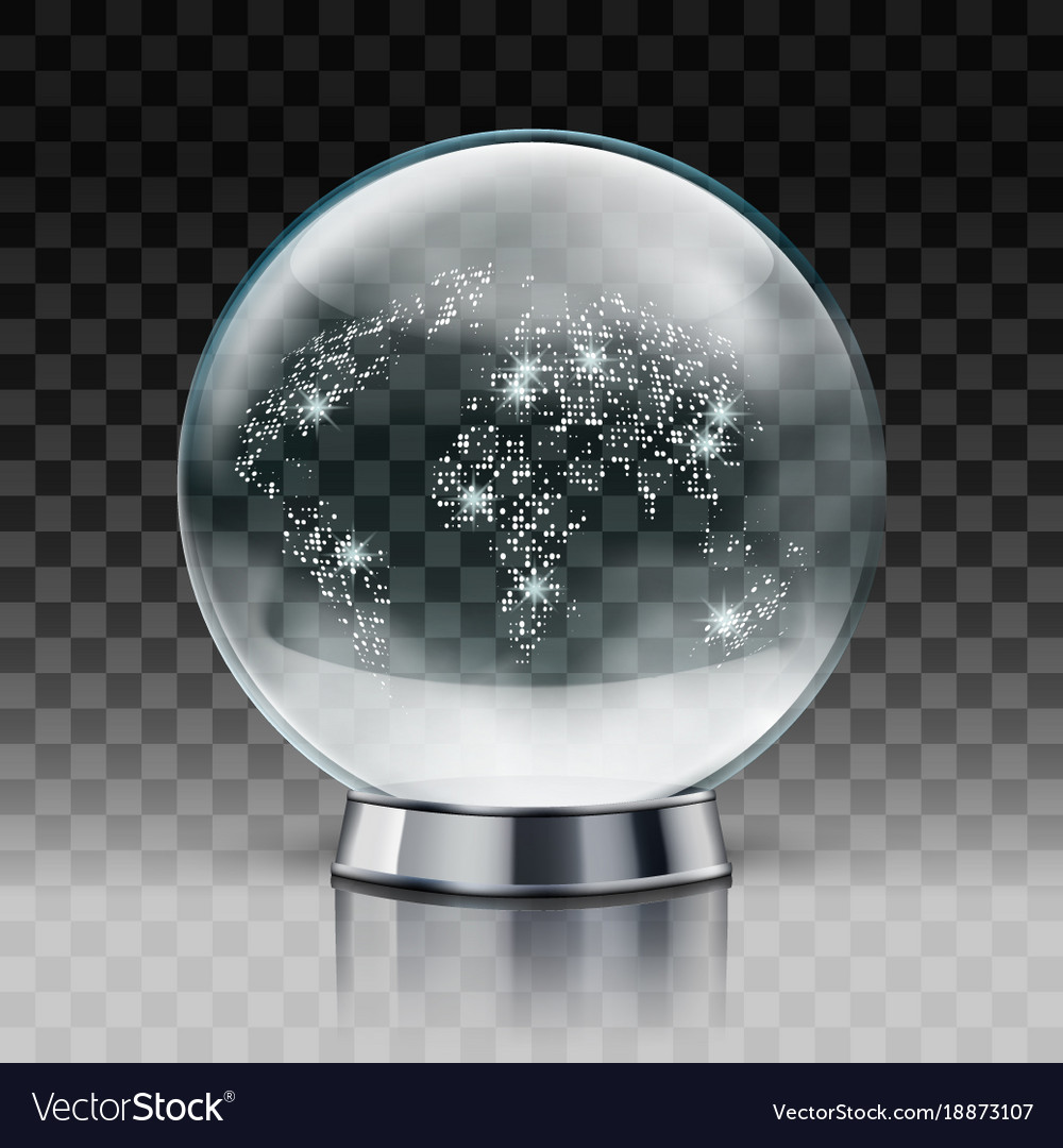 Christmas snow globe transparent ball Royalty Free Vector