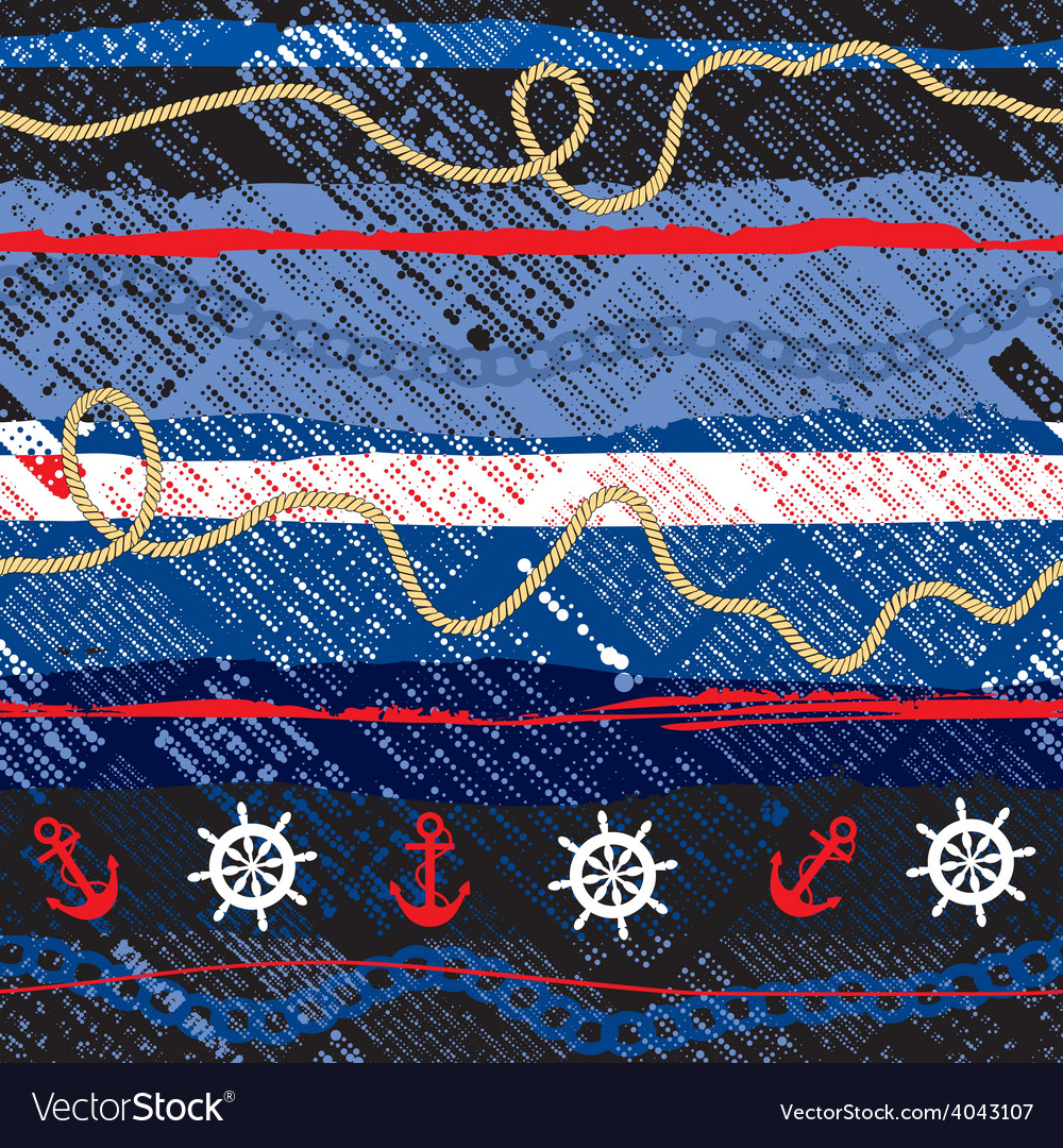 Nautical pattern Royalty Free Vector Image VectorStock