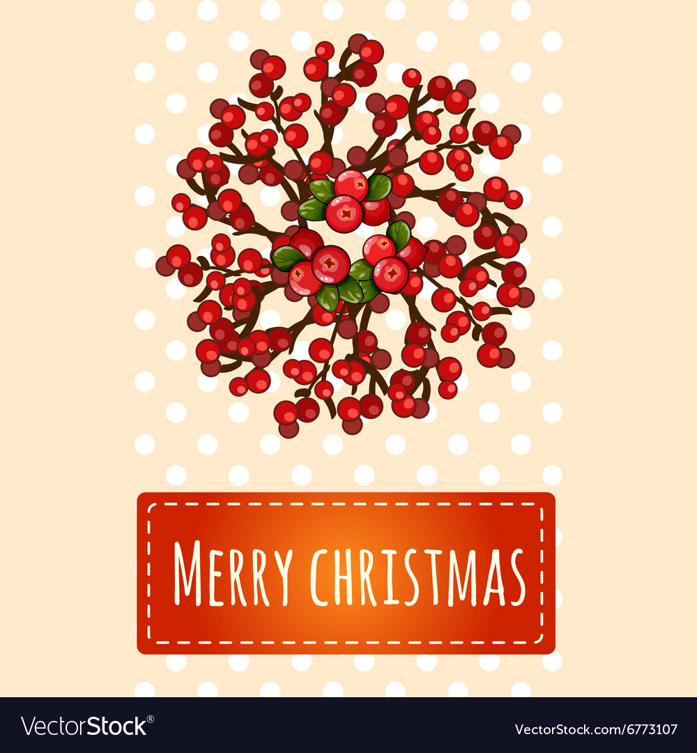 Simple bright christmas card with greetings Vector Image