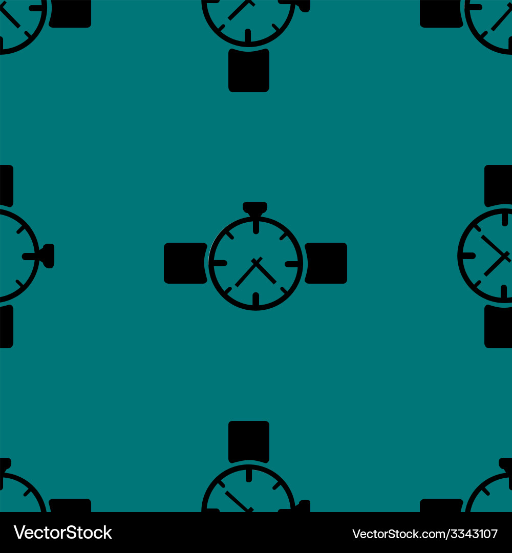Watchclock web icon flat design seamless gray Vector Image
