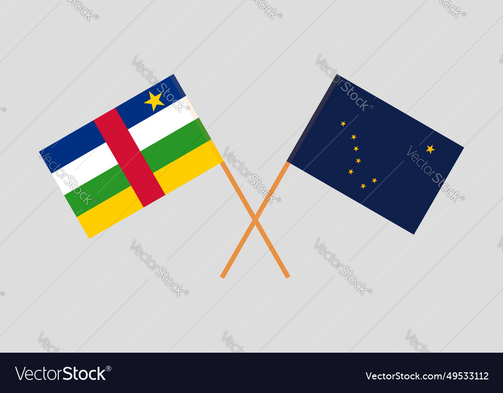 Crossed flags of central african republic