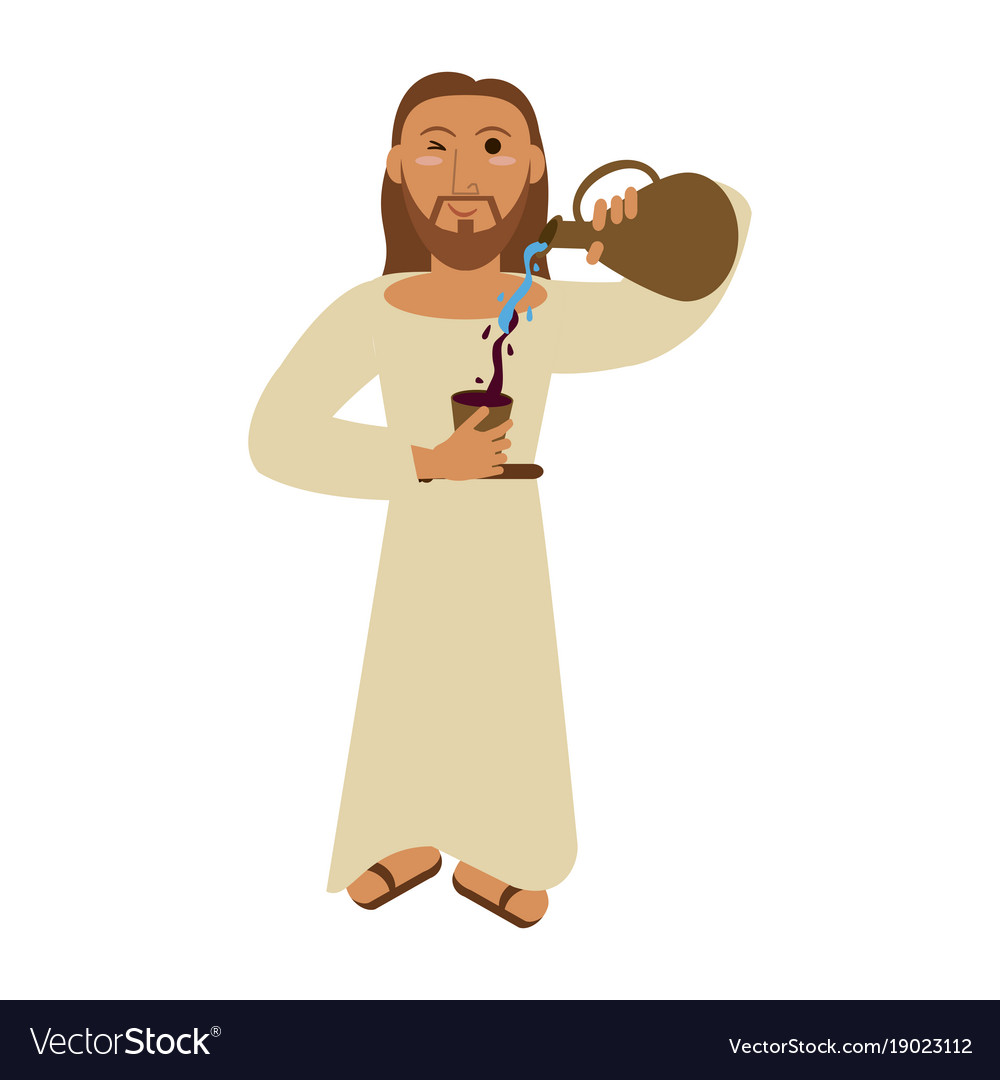 Jesuschrist wine miracle cartoon