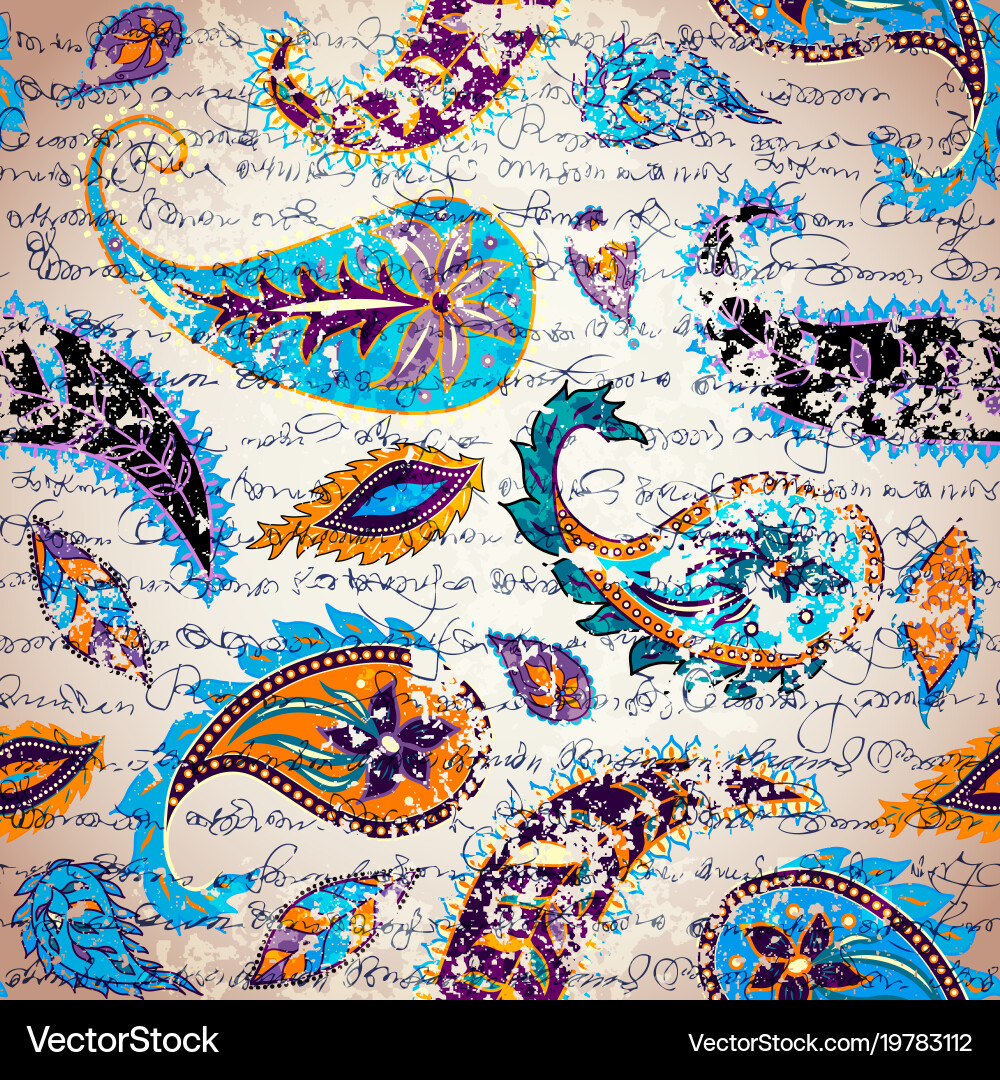 Seamless pattern paisley Royalty Free Vector Image