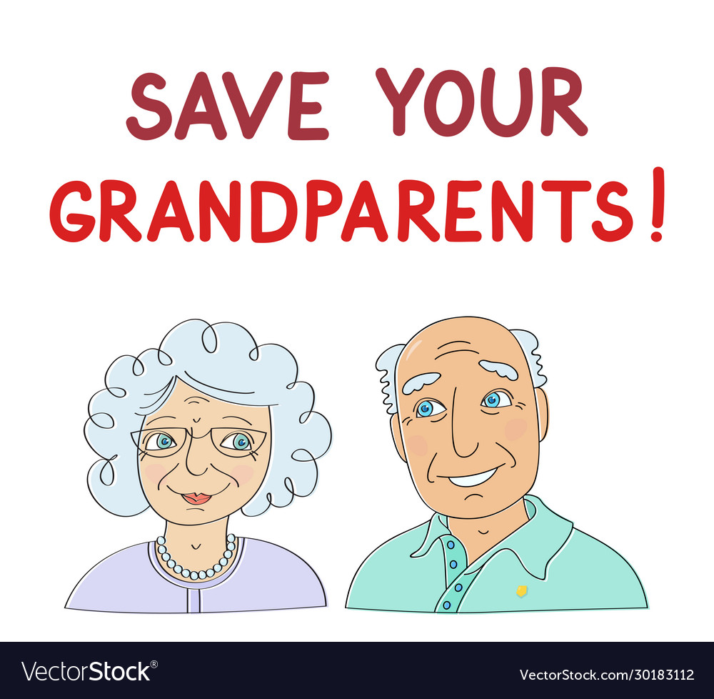 Slogan save your grandparents Royalty Free Vector Image