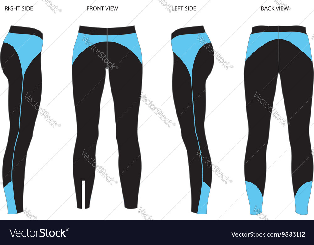 Download Womens leggings template four sided view Vector Image