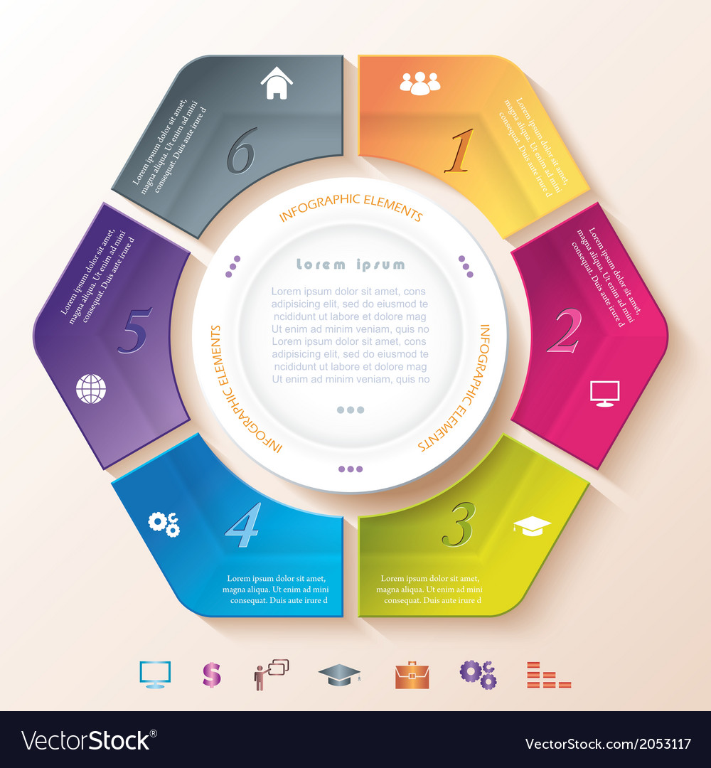 Abstract infographic design with circle Royalty Free Vector