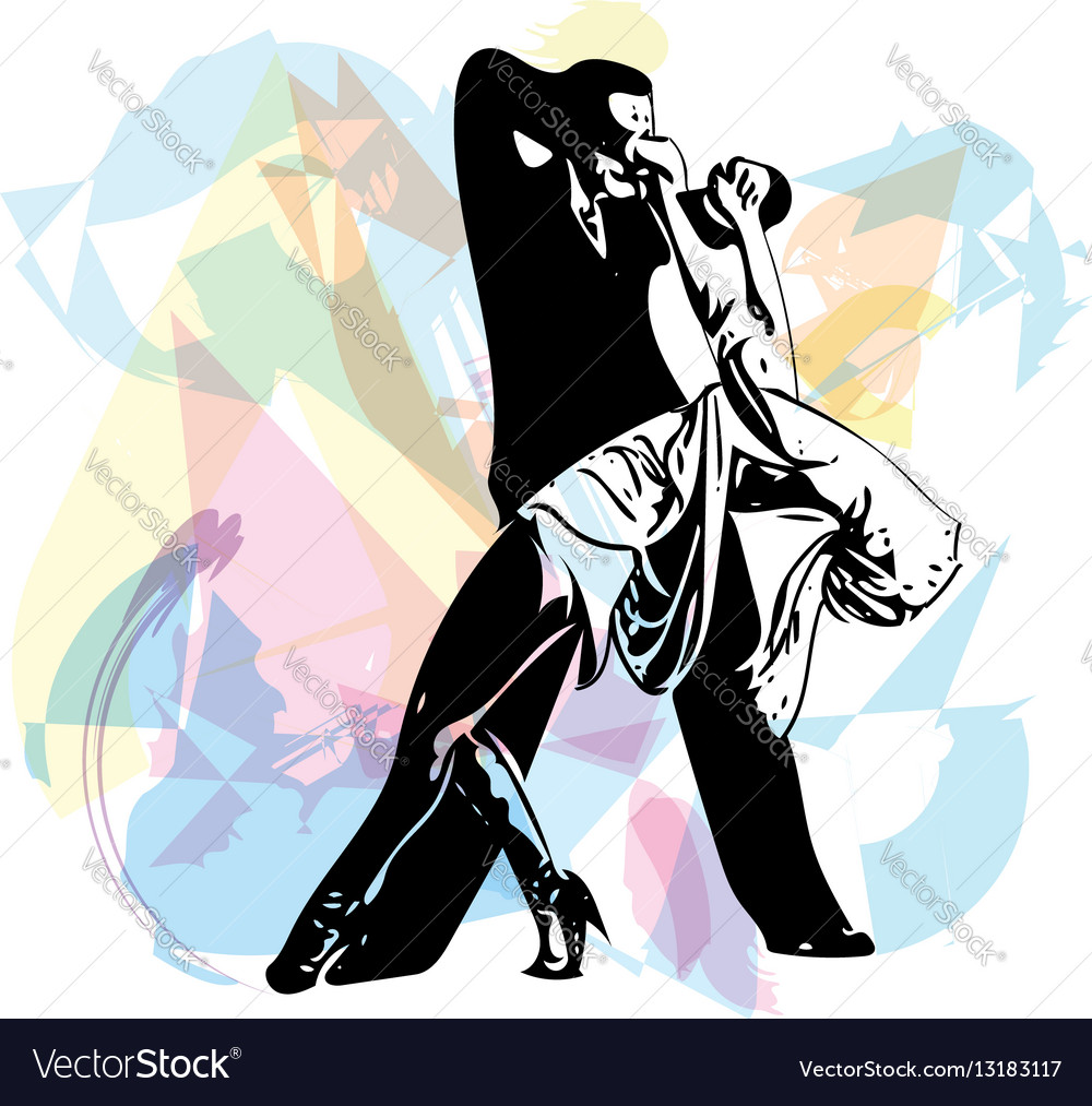 Abstract of latino dancing couple