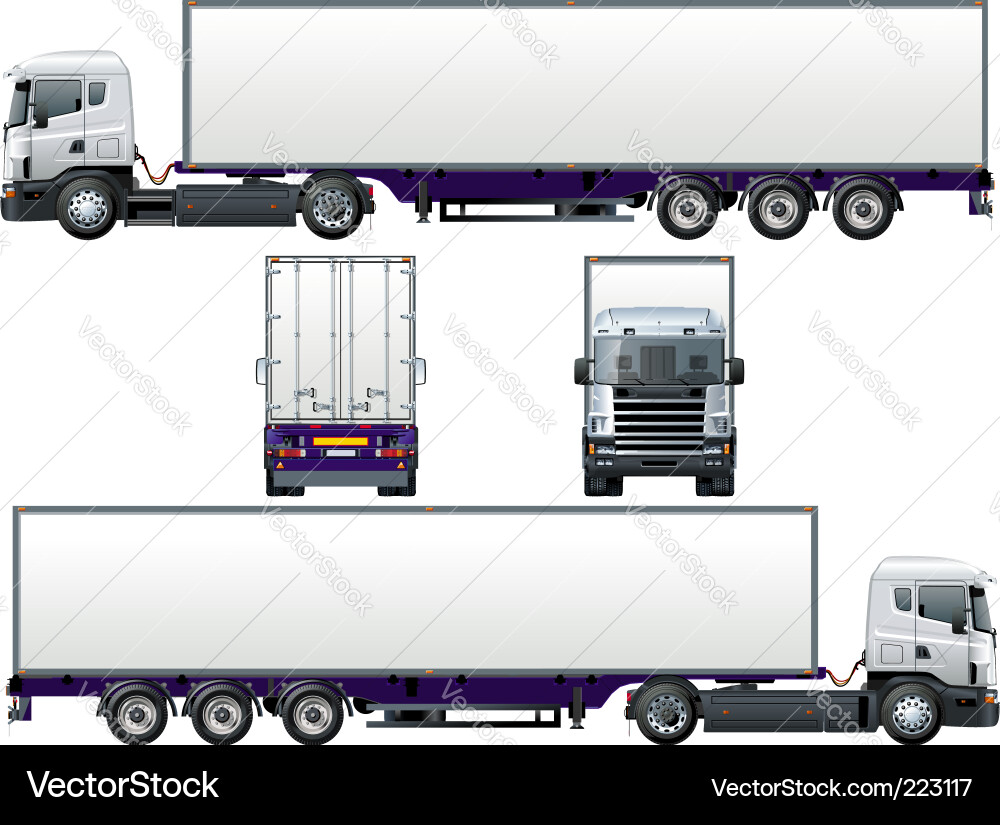 Cargo semi truck Royalty Free Vector Image - VectorStock