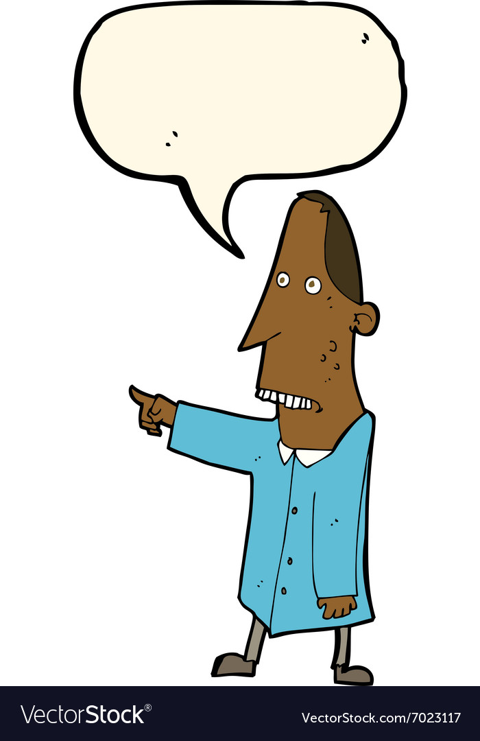 Cartoon ugly man pointing with speech bubble Vector Image Cartoon ugly man pointing with speech bubble Vector Image