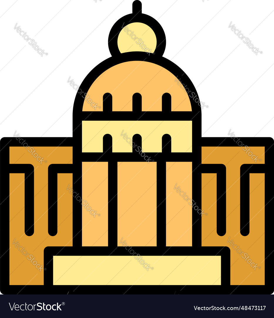 Casablanca temple icon flat Royalty Free Vector Image