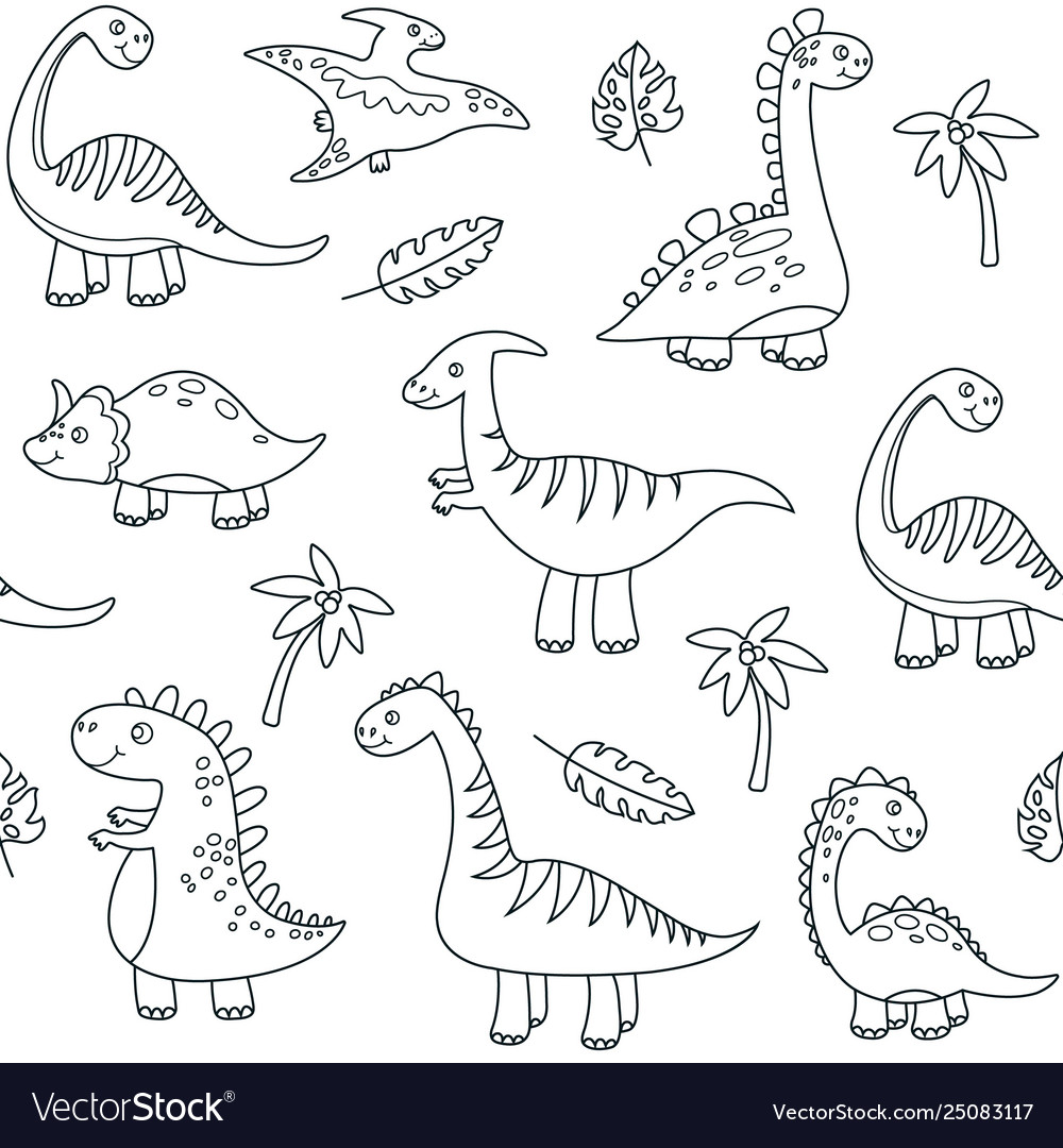 Cute Dinosaur Svg Baby Dino Outline Cut File Brontosa - vrogue.co