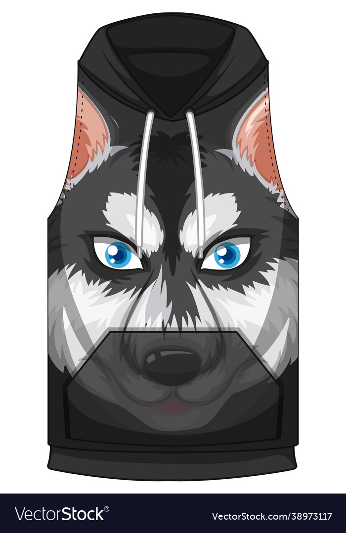 Front hoodie sleeveless with siberian husky