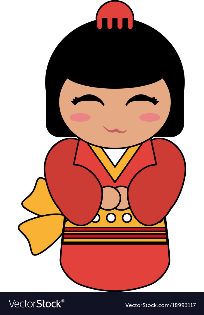 Geisha Cartoon Avatar Royalty Free Vector Image