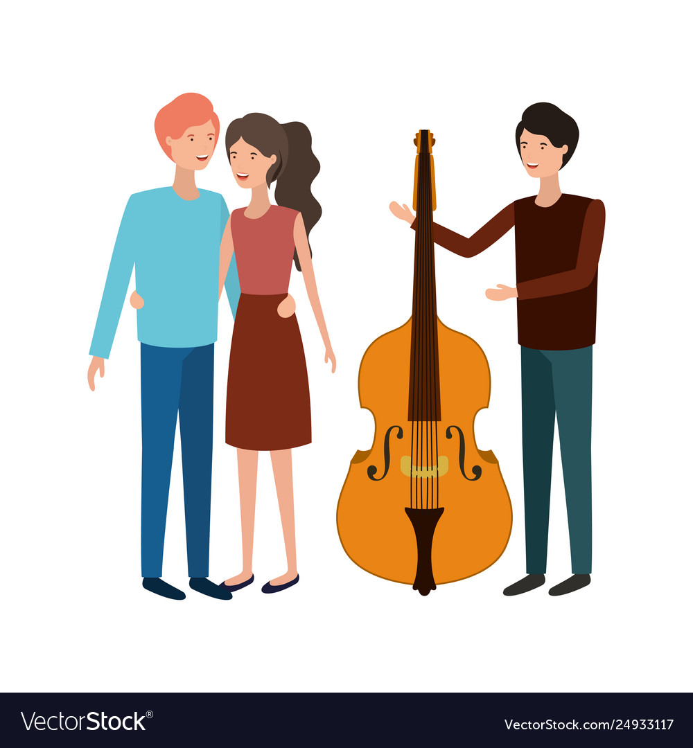 Group people with musical instrument Royalty Free Vector