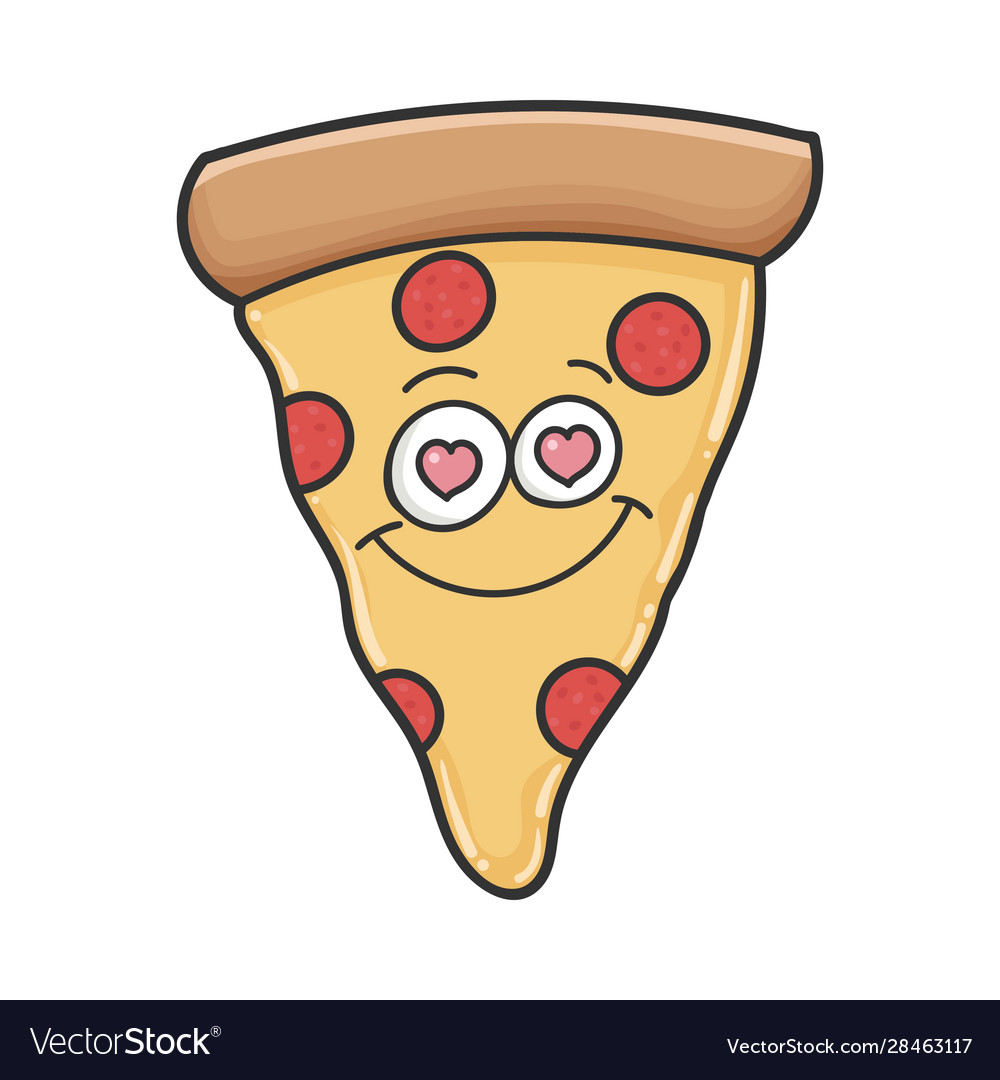 Happy in love slice pizza cartoon Royalty Free Vector Image Happy in love slice pizza cartoon Royalty Free Vector Image