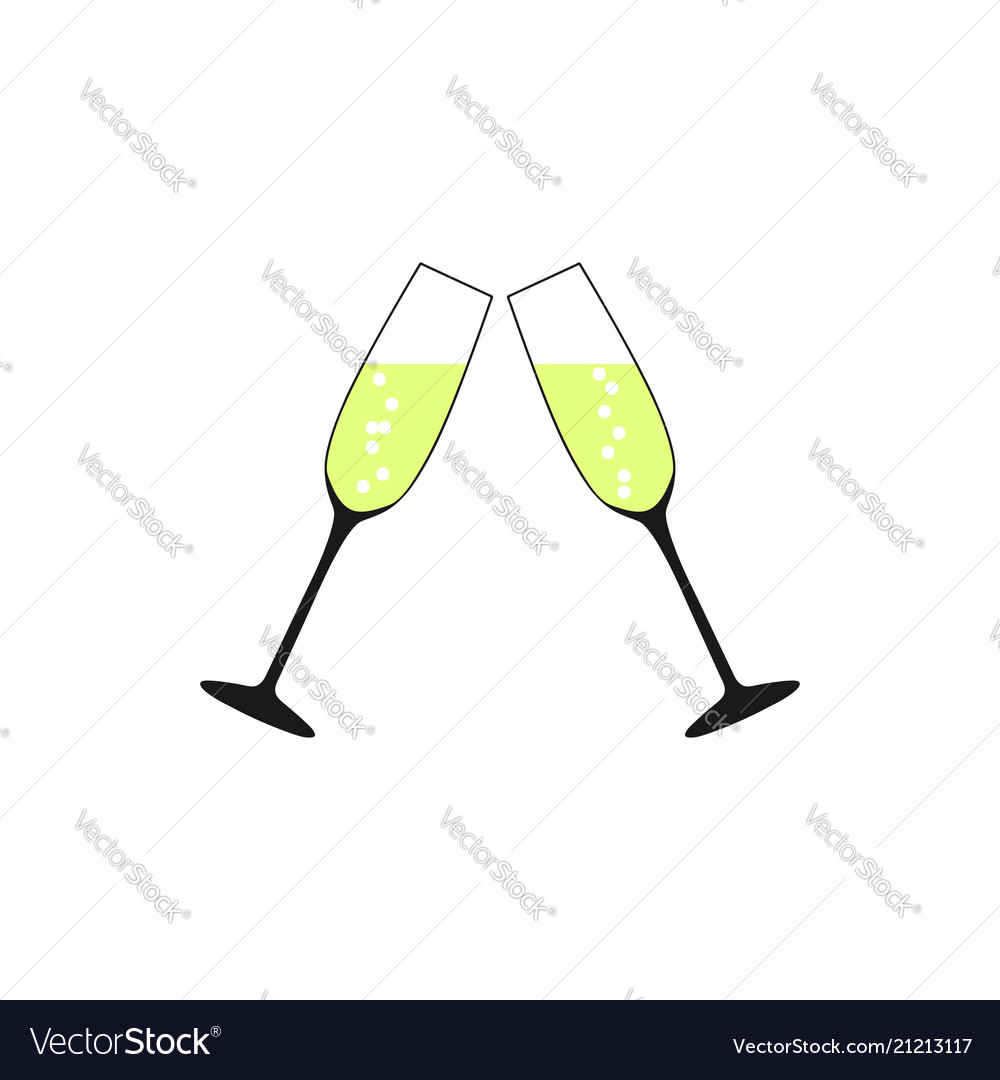 Pair Of Champagne Glasses Set Of Sketch Style Vector Image 7768