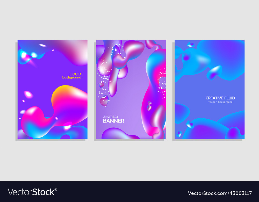 Purple abstract posters set vector image Purple abstract posters set