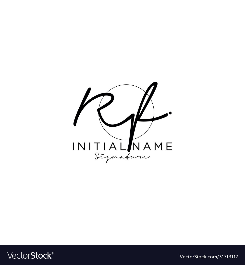 Rf initial handwriting logo design Royalty Free Vector Image