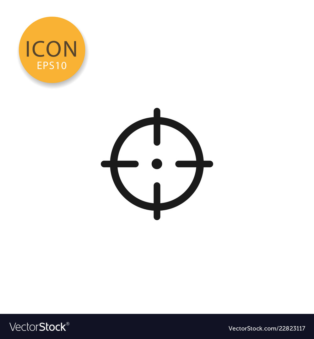 Target icon isolated flat style Royalty Free Vector Image