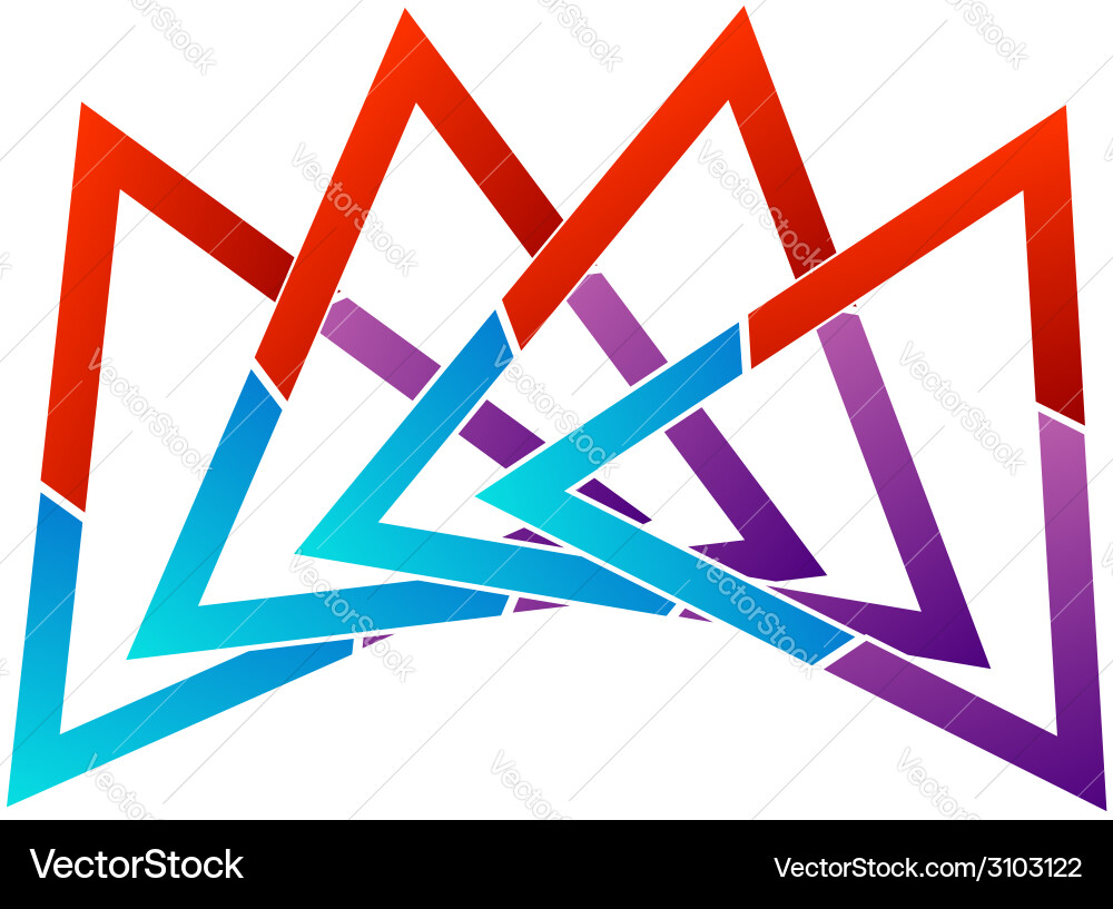 Abstract triangular colorful logo Royalty Free Vector Image