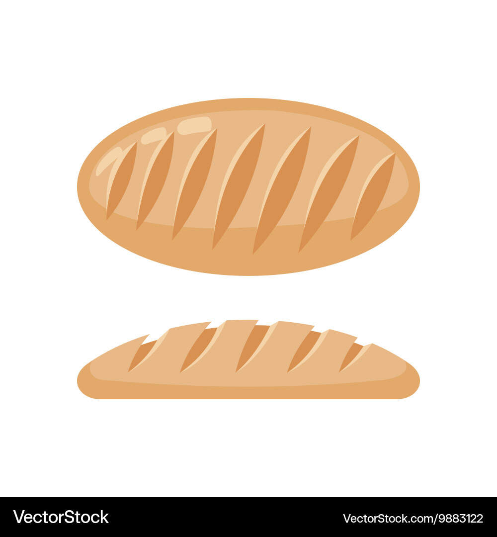Bread flat icon isolated on white background Vector Image