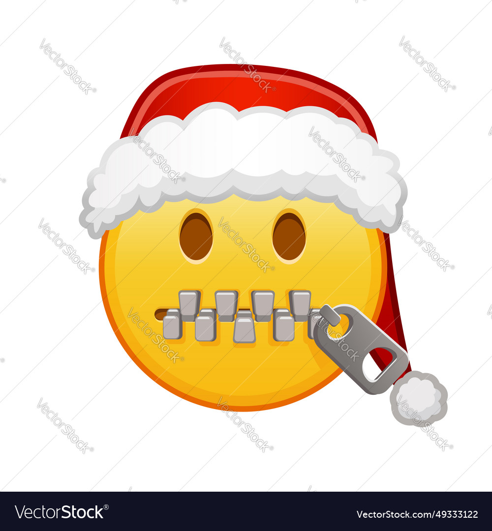 Christmas Zipper Mouth Face Large Size Of Yellow Vector Image